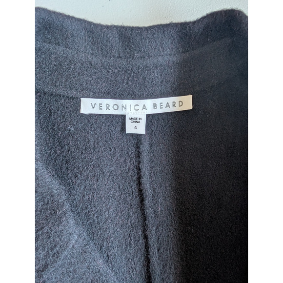 Veronica Beard Senna Houndstooth Wool & Cashmere Coat Size US4 Red Black #1J474 - Picture 9 of 12